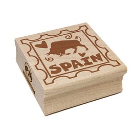 Spain Passport Travel Square Rubber Stamp for Stamping Crafting - 1.25in Small