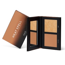 HAUS LABORATORIES By Lady Gaga: Heat Spell Bronzer & Highlight Duo Matte Powder Bronzer and Luminous Highlighter, Various Palettes, Seamless Glow, Vegan and Cruelty Free, 0.38 oz