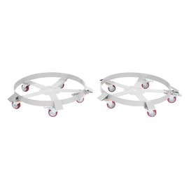2Pcs 55 Gallon Heavy Duty Drum Dolly, 1200lbs Load Capacity, Barrel Dolly Cart Drum Caddy with 5 Swivel Casters Wheel for Warehouse Drum Handling