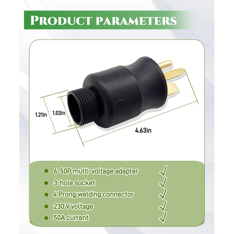 219258 Multi-Voltage Power Adapter Plug Fits For Miller Hobart Welder,230