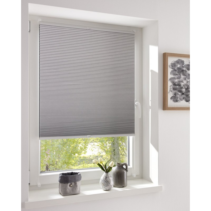 DécoProfi Honeycomb Pleated Blind, No Drilling, Blackout White, 35 cm