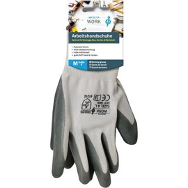 MARVITA Work Gloves Polyester/Nitrile Size: M-XL White/Grey Brand