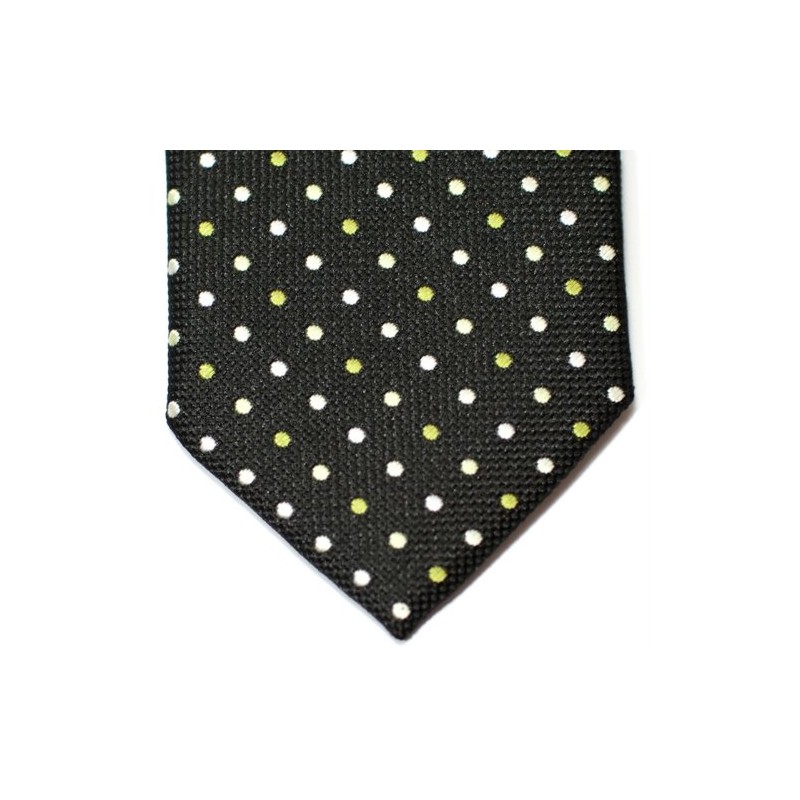 Premium Skinny Woven Tie Three Colors Dot Pattern 5 cm