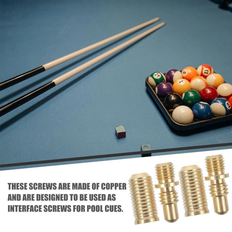 Liahelianx 2 Sets Billiard Cue Joint Screws-Copper Alloy Precision Replacement