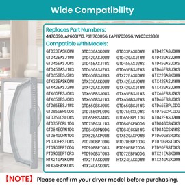 2 Pack WE03X23881 Stainless Steel Dryer Lint Filter Replacement Compatible with GE/Hotpoint GTD42EASJ2WW GTD33EASK0WW GTX22EASK0WW GTD65GBSJ3WS Dryer Lint Screen Trap,Replaces AP6031713 PS11763056