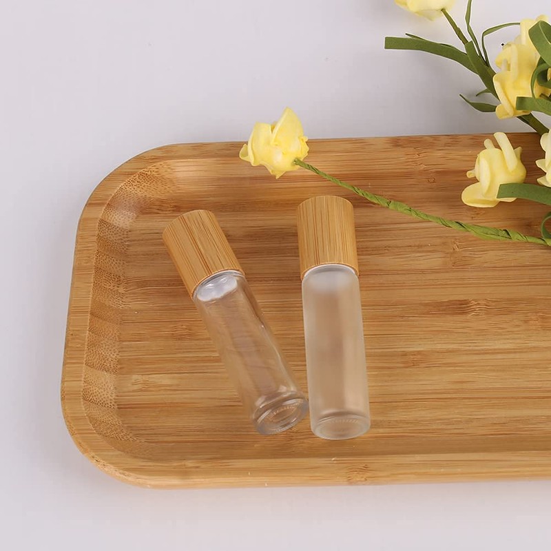 18 botellas vacías de bambú de 10 ml para aceite