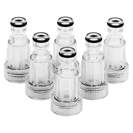 Obida Filtro de entrada de agua de plástico transparente para lavadora, repuesto para herramientas, adaptador de manguera de jardín, filtro de entrada de lavadora a presión (6 piezas)