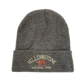Generic USmania Yellowstone National Park Embroidered Beanie Winter Hat (Gray)
