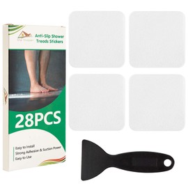 SlipStopper Non Slip Bathtub Stickers 28 PCS Adhesive Anti Slip Shower Stickers for Bath Tub, Bathroom, Stairs with Premium Scraper