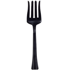 Premium Heavy Duty Black Salad Fork - (Pack of 72) - Disposable Utensil For Catering & Parties
