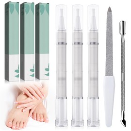 Pack of 3 Nail Care with Nail File, Nail Care Pen, Nail Oil Pen, Health Nail Care, Nail Nutrition Oil, with Vitamin E & Aloe Vera, for Nourished Fingernails and Toenails
