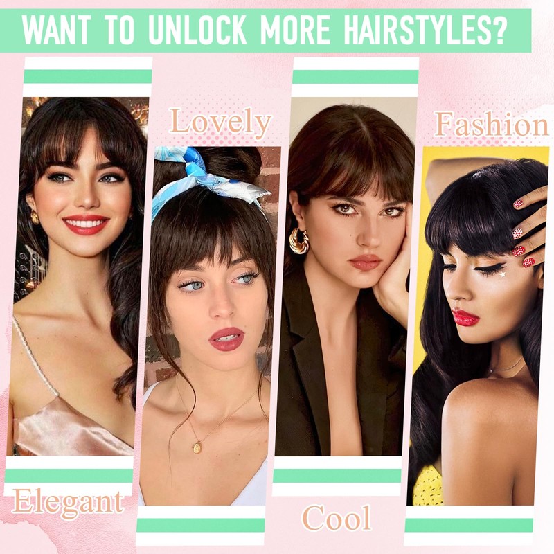 FELENDY Clip in Bangs Black and Red Fake Bangs Natural