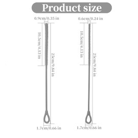 2Pcs Silicone Straw Cleaning Brushes, Extra Long, Used for Cleaning Glass Metal Smoothie Straws and StrawCups,Non-Slip Handle Soft and Bendable, 6mm+9mm. (Gray)