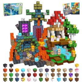 CraftyNest 208 PCS Magnetic Blocks Building Toys, Build 3D Magnetic Building Blocks Set for Kids Ages 3+, Magnet Blocks STEM Sensory Educational Christmas Birthday Gifts Construction Toys