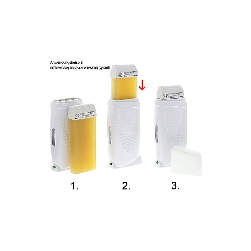 Kosmetex Honig Wachspatrone Roll-on Breit, Enthaarungswachs, Warmwachs, Körperpflege Haarentfernung, 100ml,