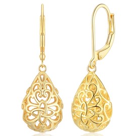 WOVEE Earrings Hanging Ball Heart Water Drop Earrings Pendant Jewellery Gifts for Women, Copper