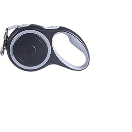 AL AJAL Tangle-Free, Retractable Dog Lead with Anti-Slip Handle; 8M / 26FT Reflective Strong Nylon Tape/Ribbon; One-Handed Brake, Pause (Grey)