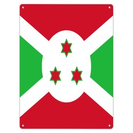 Burundi Customized Metal Signs Outdoor Hanging Backyard Signs Country Flag Patriotic Wall Decorations Aluminum Metal Sign for Bedroom Business Office 12x16in