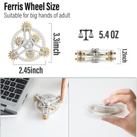 FREELOVE Gear - Juguete giratorio de metal para adultos, pequeña figura de bolsillo pequeño, cadena de bicicleta, giroscopio de manos de latón de cobre, cubeta silencioso y fresco para hombres de