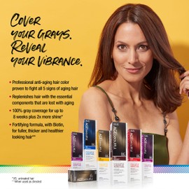 AGE beautiful Permanent Hair Color Dye Liqui Creme | 100% Gray Coverage | Anti-Aging Haircolor | Biotin for Thicker, Fuller Hair | Professional Salon Coloring | 6NN Light Intense Brown