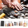 18pcs Leather Craft Working Punch Tools Kit Sewing Stitching Carving