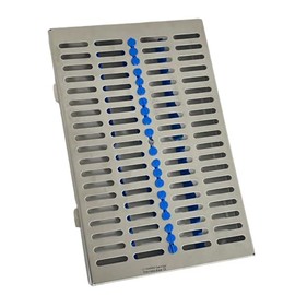 ArtLab-Dental Instrument Sterilization Cassette Rack Box (for 20 Pieces) for Dental Instruments Organizer and Dental Hygiene Sterilization Cassettes Rack Box (20 Slot-Blue)