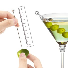 Cocktail Picks, 16PCS Upgrade Stainless Steel Toothpicks Martini Olive Skewers, Reusable Metal Drinks Skewers Garnish Sticks，Olive Picks，Metal Cocktail Sticks