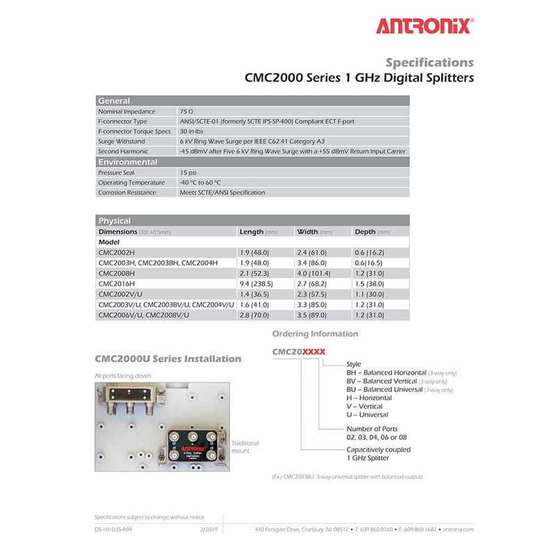 Antronix CMC2003U 3-Way Universal MoCa Splitter -3.5dB -7dB 5-1002 MHz