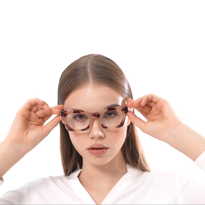 Hubeye 2 Pack Retro Oversized Blue Light Filter Glasses Square