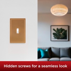 UltraPro Screwless Toggle Switch Wallplate, 1-Gang – Modern Snap-On Cover, Child-Safe, Durable Polycarbonate, Easy DIY Installation, Brushed Bronze, 85749