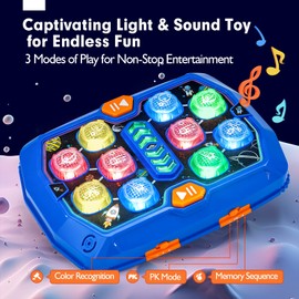 Toddler Toys for Boys 4-6, Interactive Whack A Game with Sound and Light, Stem Montessori Toy Fun Gifts for Early Learning Education, Birthday Gift for Kids Age 3, 4, 5, 6, 7, 8 Years Old Boys Girls