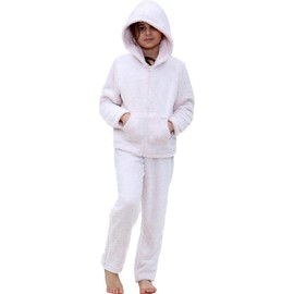 A2Z 4 Kids Girls Boys Plain Pyjamas Extra Soft Loungewear Thick Pile Fleece - PJS 203 Zipped Pink 13