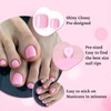 LoveOurHome 120pc Pink Press on Toenails Women Fake Toe Nails