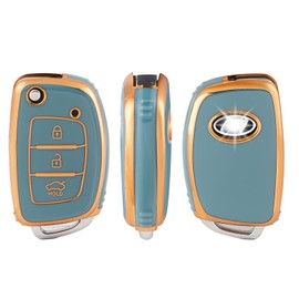 OFFCURVE Car Key Case Key Cover TPU Car Key Protective Cover 3 Buttons for Hyundai i10 i20 i30 Coupe iX20 ix25 iX35 ix45 Kona Santa Fe Accent Elantra