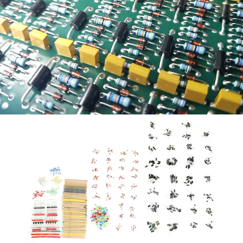 Super Electronic Component Kit 7 Values Set Resistor Diode Capacitor