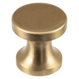 Gedotec H10183 Furniture Handle, Brushed Brass Cupboard Knob, Vintage Furniture Knob, Antique for Drawers, Door Knob Diameter 25 mm, Round Dresser Knob, 1 Piece, Country House Style Design with Screws