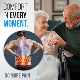 Elmara Doctor-Designed Wheelchair Seat Cushion Set – The Ultimate Comfort Solution – Thick Wheelchair Cushions Relieve Back & Sciatica Pain – Wheel Chair Cushions for Seniors, Wheelchair Pad (Black)