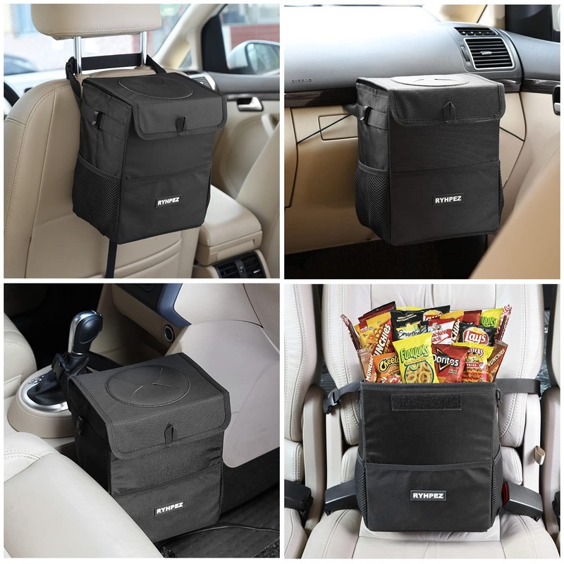 Ryhpez Car Trash Can with Lid - Car Trash Bag