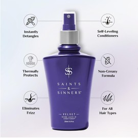 Saints & Sinners Award-Winning Velvet Divine Leave-In Conditioner Spray. Helps Dry, Frizzy, Coarse, Tangled, & Damaged Hair. Adds Moisture & Shine