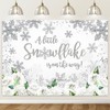 Avezano Snowflake Baby Shower Gender Neutral Backdrop White Silver A