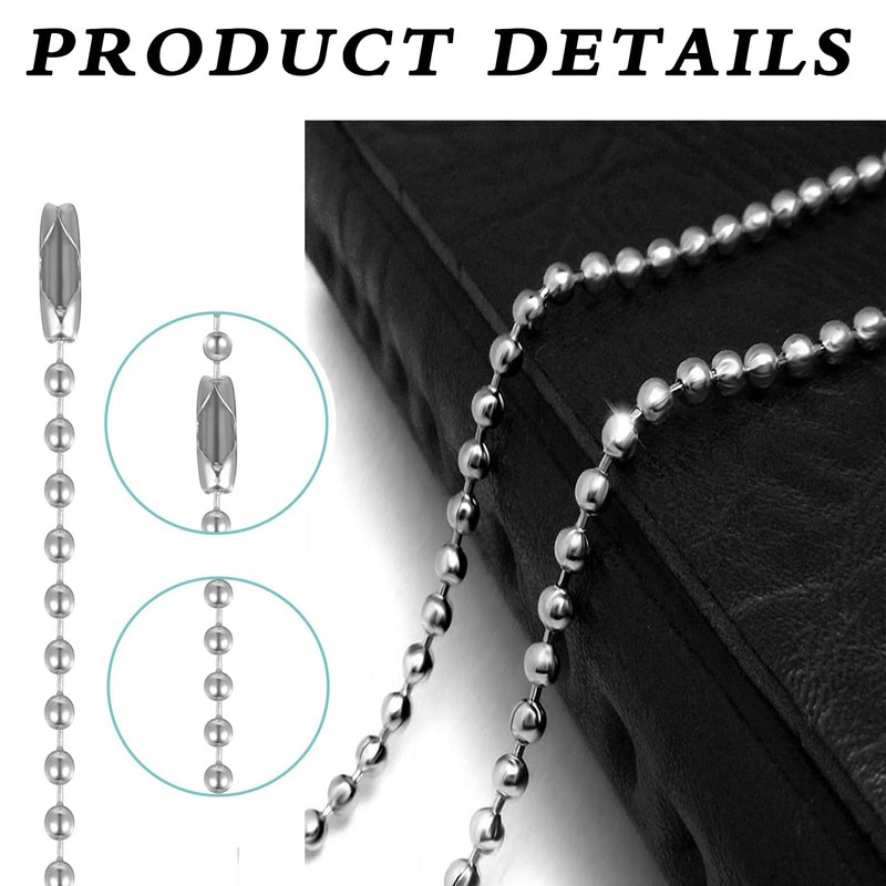 Yeenano 5 Meter Roller Blind Chain,Stainless Steel 3mm Ball Bead