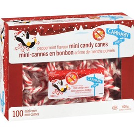 100 Peppermint Flavour Mini Candy Canes 600g