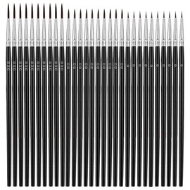 30 Pcs Fine Detail Paint Brush Set, Fine Paint Brushes with 3 Size #0#00#000 Small Thin Brushes for Fine Detailing Acrylic Watercolor Oil Painting