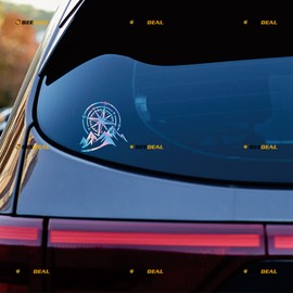 6 Inches Holographic Iridescent - Compass Mountain 4X4 Off Road 4WD Decal Sticker Vinyl - No Background Die-Cut 05081 fit for Chevy Ford Jeep etc