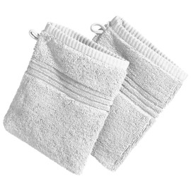 Erwin Müller Walk Terry Wash Mitt Constance Pack of 2 White Size 15 x 21 cm – Very High Quality and Ultra Absorbent, 100% Cotton