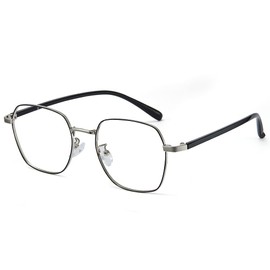 Sixazu Clear Sunglasses, UV Protection, Natural Touch, UV Protection, Anti-Reflection, Eye Saver, Date Glasses, Stylish, Unisex, 34 Silver