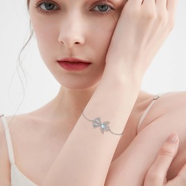 VENACOLY Guardian Angel Bracelet 925 Sterling Silver Angel Bracelets Guardian Angel Valentine's Day Jewellery Gift For Women, Sterling Silver, No gemstone