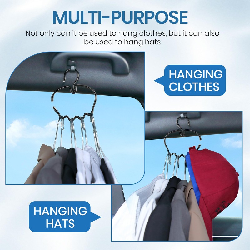 Enhon 2PCs Car Clothes Hanger, Foldable & Easy to Store,