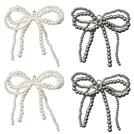 HAMILO Shoe Charm, Bowknot Decoration, Sneakers, Decoration, 2 Colors, Total of 4 Pieces, No Gemstone
