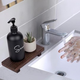 SOMEDA® Rustic Wooden Pedestal - 22 x 10 cm Decorative Wooden Stand for Bathroom & Kitchen Ideal as Soap Dish or Plant Stand